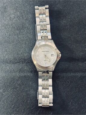 Vintage Sergio Valente Stainless Steel Metal Caseback Watch